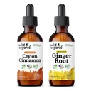 Wild & Organic Ceylon Cinnamon Tinktur 2 fl oz & Ingefær Root Tinktur 2 fl oz