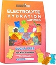 Elektrolyte Gummies Sukker Gratis 124; Electrolyte Hydration Energy Gummies for Running & Sports - EnergiChews med Calcium & Vitamin C for børn & voksne, multiple blandet flavors, Gluten- Free, 90 Greve