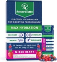 Smart Eats Electrolyte Powder - 1,690mg Electrolytes, 9 essentielle mineraler & vitaminer, 5 antioxidanter, Rapid & Energizing Hydration, Designet af læger, < 1 Gram Sukker, Sour Berry Flavor - 30 Pakker