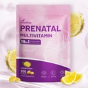 VivoNu 19 in 1 Prenatal Multivitamin, Vitamin D3, K2, B6, B12, C with Folic Acid, Choline, Probiotic, Iron, Calcium, Zinc & Magnesium, Lemon Flavor+Vitamin D3 K2 10000 IU Softgels