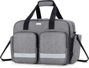 Trunab Medical Bag - Empty First Aid Bag for Nurse, Doctor, Paramedic - Home Care Nurse Bag with Padded Layer for Laptop - Patented Design - Grey