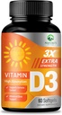 D3- vitamin 5000 IE Softgels (125 µg) - ekstra styrke Vitaminer D-3 Kosttilskud til ben, tænder, muskulatur sundhed & immunforsvar, hurtig Absorbtion Mini D Softgel, non- GMO, gluten fri - 60 Tæl