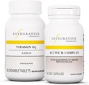Integrativ terapi Bundle med aktiv B- Complex, 60 kapsler & vitamin D3 125 mcg, 90 tyggetabletter - Aktiv B- Complex til at understøtte energi Metabolisme * - Vitamin D3 til at støtte ben sundhed *