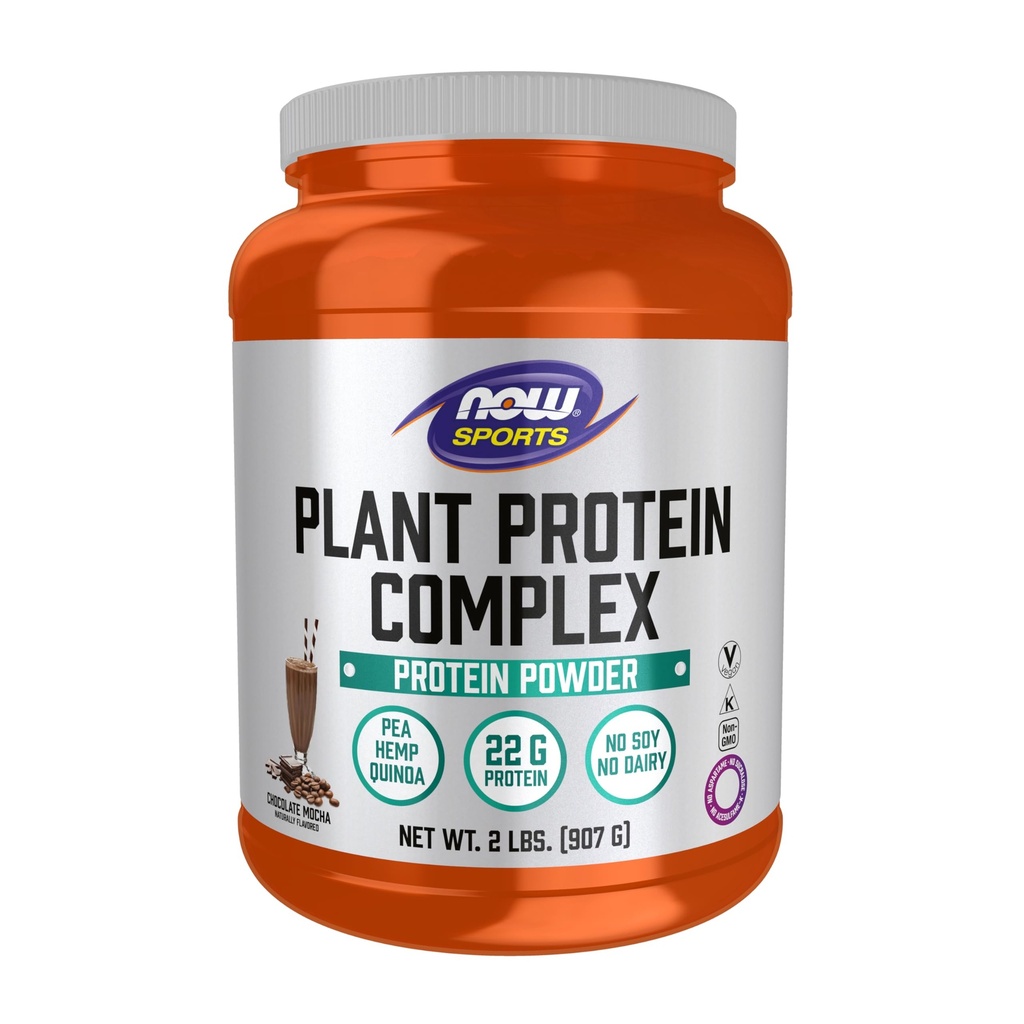 NOW Foods Sports Nutrition, Plant Protein Complex 22 Grams, Chocolate Mocha Powder, 2-Pound