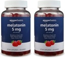 Grundlæggende Melatonin 5mg, 120 Gummies (2 per Serving), Jordbær (Tidligere Solimo) (Pack of 2)