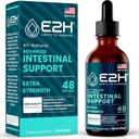 E2H Advanced Intestinal Support - Natural Intestinal Cleanse and Diguestive Cleanse Supplement - Wormwood and Black Walnut Extract - Non- GMO, Vegan - 2 Fl Oz