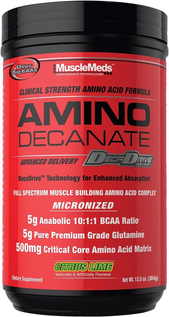 MuscleMeds Amino Decanate, Citrus Lime, 13,5 oz (384g)