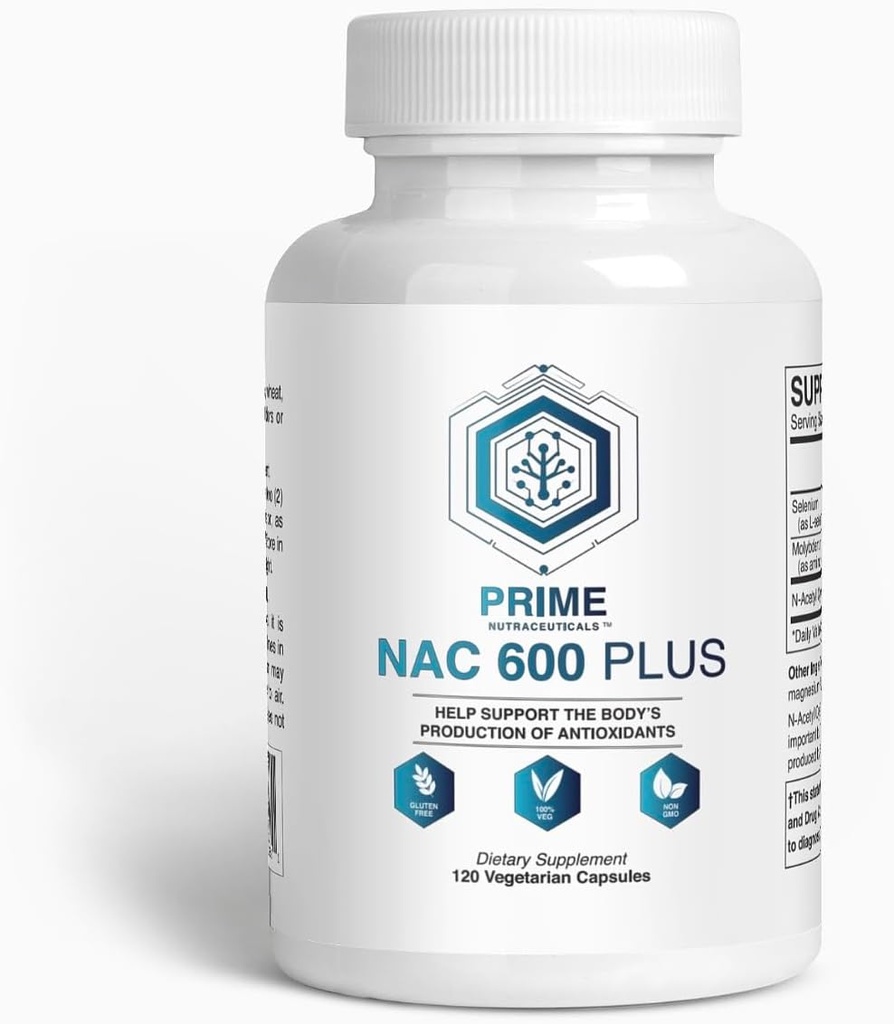 NAC 600 mg for lungsundhed, leverstøtte, immunstøtte, kognitiv funktion, respiratorisk sundhed & antioxidanter - med selenium og molybdæn