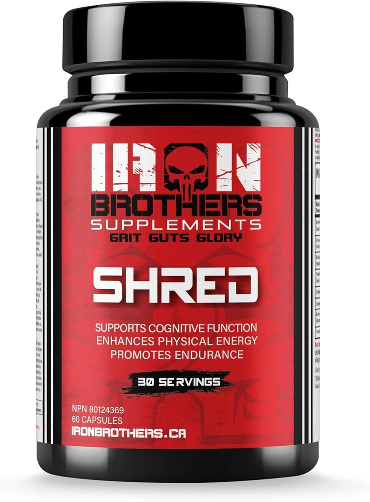 Iron Brothers Kosttilskud Shred for Mænd & Kvinder; Stærk Appetite Suppressant for Weight Loss Management