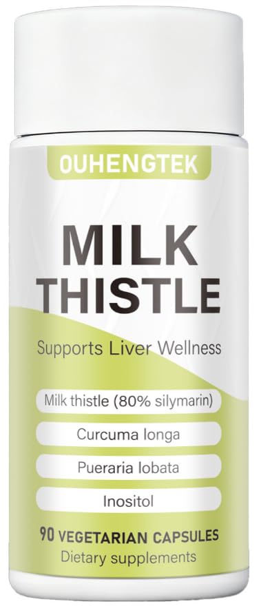 Milk Thistle Extract 80% Silymarin Capsules, 300mg Milk Thistle Liver Detox & Digestive Support Supplement, Antioxidant for Liver Cleanse, 90 Capsules