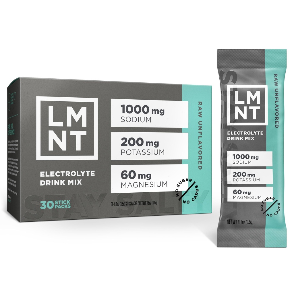 LMNT Zero Sugar Electrolytes - Raw Unflavored Salt Yep 124; Drink Mix Yep 124; 30- Count