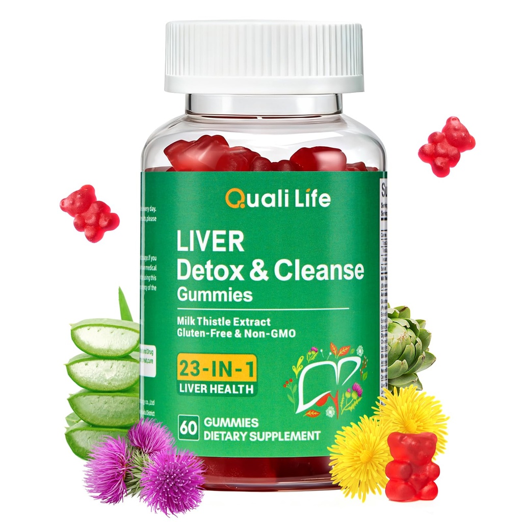 Liver Cleanse Detox & Repair Gummies - 2000mg Milk Thistle Liver Detox Supplement, Liver Support Supplement with Dandelion Root - Mixed Fruit Flavor, 60 Gummies