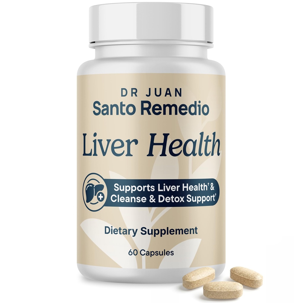 Santo Remedio Liver Health Supplement – Milk Thistle, Dandelion Root & DHM (Vine Tea) – Liver Support & Detox Cleanse – Metabolism & Liver Cell Support – 30 Servings