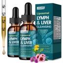 2PCS Liposomal Lymphatic Drainage Drops - 21 in 1 Liver Cleanse Detox & Repair with Milk Thistle, Echinacea, Burdock Root, Liposomal Glutathione, Vitamin Complex ''Lymph-Liver'' Gut & Metabolic Health