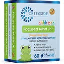 Fokuseret Mind Jr., Kognitiv Støtte til børn, Pediatrician Formuleret, Stimulant- Free Supplement med Inositol, DMAE, Sugar- Free, Vegan, 60 EZ smelte tabletter