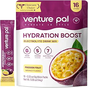 Venture Pal Sugar Free Electrolyte Powder Packets - Flydende Daily IV Drink Mix for Rapid Hydration & Party Recovery