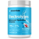 Bucked Up Essentials Electrolytes Rocket Pop | Advanced Hydration Complex with 500 mg Electrolytes Per Serving | Gluten Free Non GMO Third Party Tested Drink Mix | 230g (50 Servings)