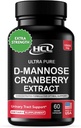 HCL HERBAL KODE LABS D- Mannose med Cranberry Extract Capsules 1500mg - High Potency USP Grade D- Mannose Supplement med hel frugt Cranberry Powder - Urinvejning - Non- GMO 60 Kapsler