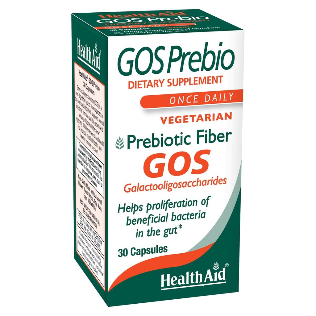 HealthAid GOSPrebio, Prebiotic Fiber, Once Daily, 30ct, Helps Proliferation of Beneficial Bacteria in the Gut, Galactooligosaccharides