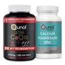 Qunol CoQ10 100mg Softgels, 3X Better Absorption, Antioxidant for Heart Health & Energy Production, 4 Month Supply, 120 Count Magnesium 3 in 1 Tablets with Calcium, Magnesium & Zinc, 270 Count