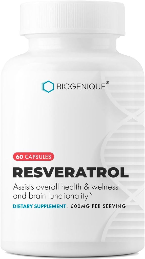 Resveratrol 600mg Potent Antioxidanter & Trans- Resveratrol fra Polygonum Root Extract, fremmer Anti- Aging & Kardiovaskulær Support, 60 kapsler - Made in USA - Vegan, Non- GMO, Gluten Free