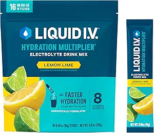 Liquid I.V. ® Hydration Multiplier - Lemon Lime Note 124; Electrolyte Powder Drink Mix Blandet 124; 1 pakke (16 Servere)