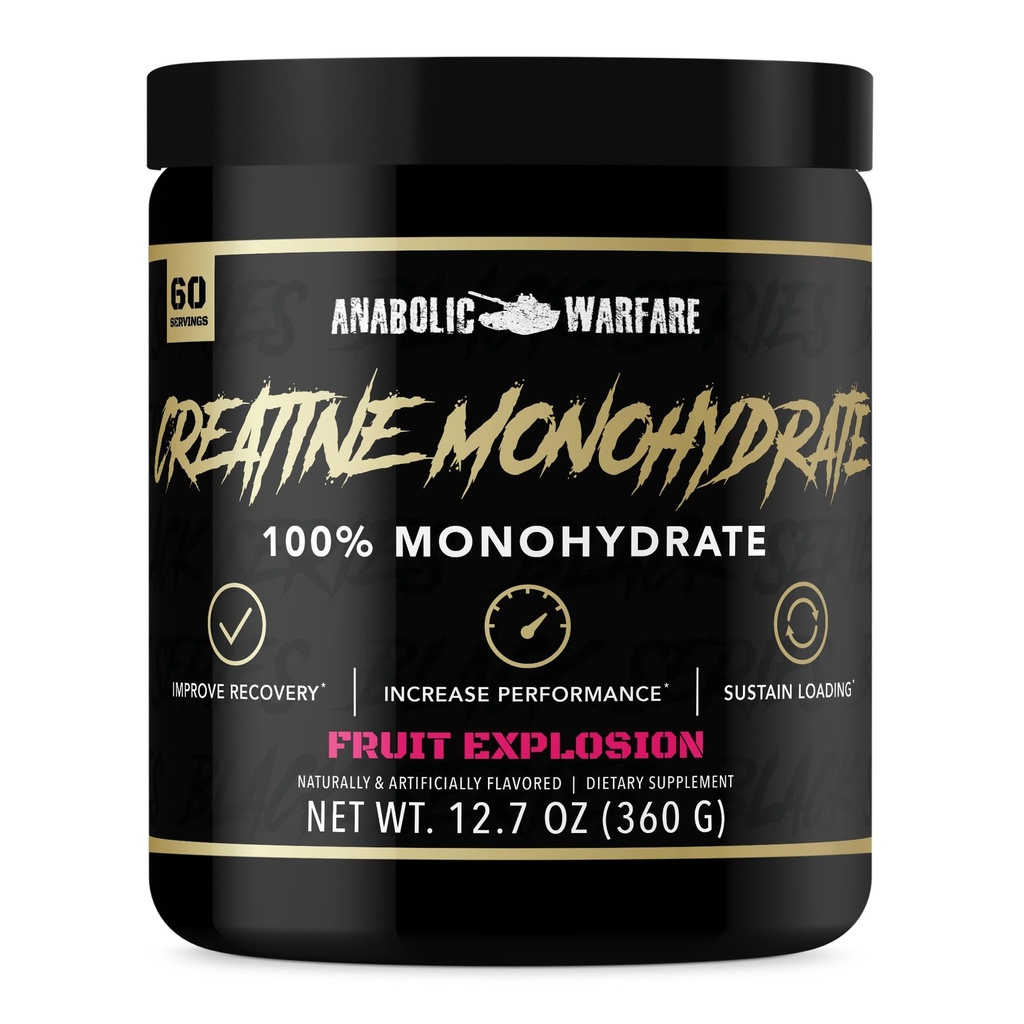 Anabolic Warfare Creatine Monohydrate, Post Workout Recovery, Increase Performance, Sustain Loading, Premium Creatine* (Fruit Explosion - 60 Servings)