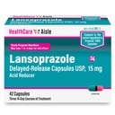 HealthCareAisle Lansoprazol 15 mg - 42 Forsinkede frigivelseskapsler - Acid Reducer, Treats Hyppig Heartburn