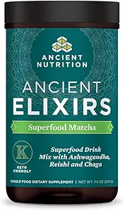 Ancient Nutrition Keto Drink Mix, Keto Kakao, Instant Superfoods Drink Mix, Koffein Free Energy Booster, Reducerer Træthed, Gluten Free, Paleo og Keto Friendly, 20 Servere