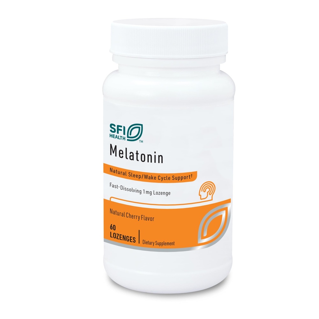 Klaire Labs SFI Health Melatonin Lozenge - Fast-Dissolving, Quick Release 1 Milligram Melatonin Tablets for Men & Women with Natural Cherry Flavor (60 Dissolvable Tablets)