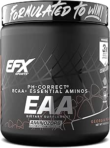 EFX Sports Training Ground EAA - 124; Essential Aminosyrer Supplement - 124; Energi & Protein Syntese - 124; Pre, Intra, eller Post Workout - 124; 40 Serveringer (Georgia Peach)