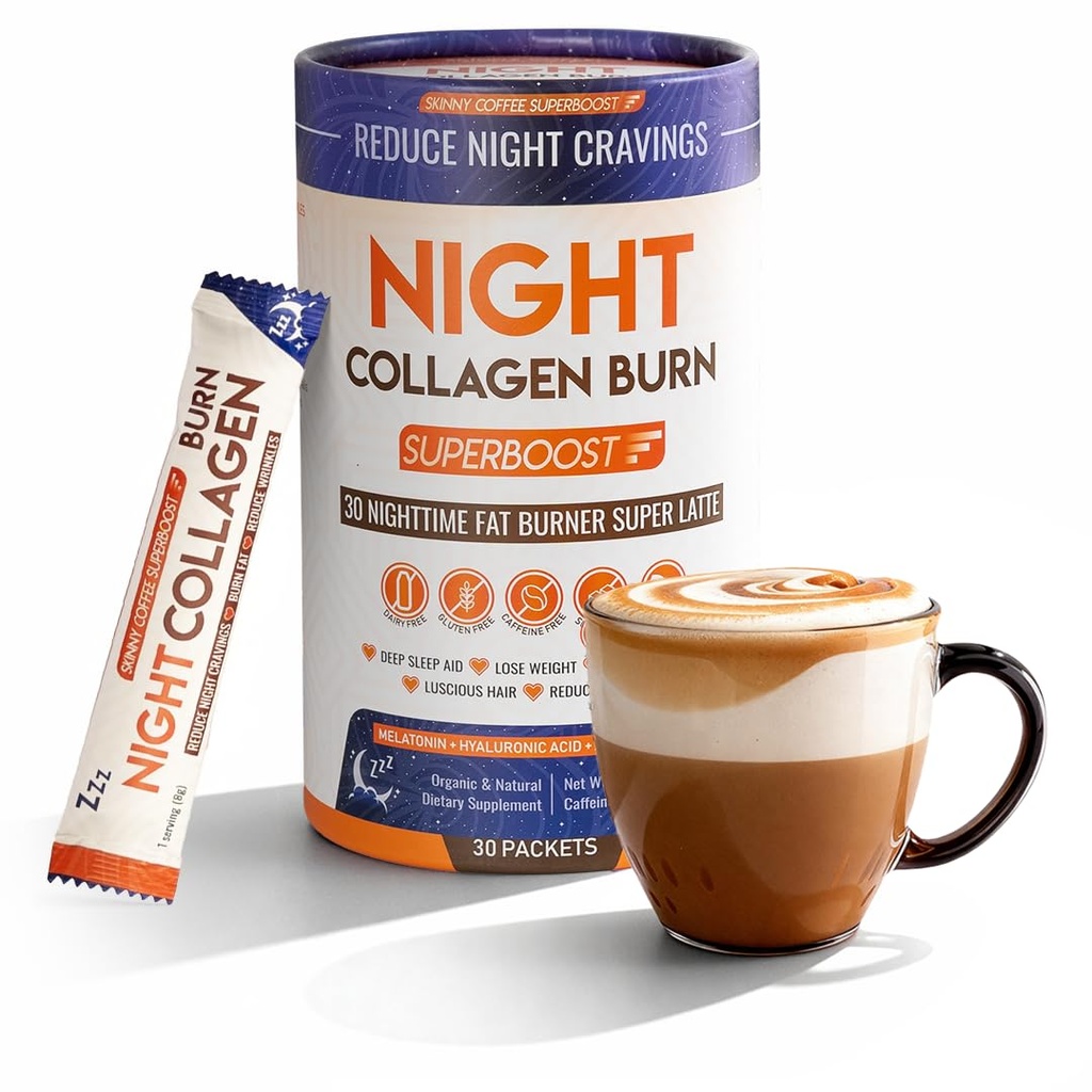 Night Collagen Burn - Vægttab & Belly Fat Burner & Sleep Aid til kvinder & Mænd
