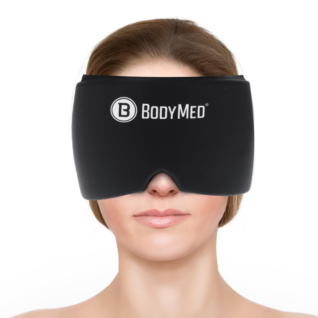BodyMed Migraine Relief Cap, Universal Fit for Women and Men – Soothing Headache Face Mask with Extra Cooling Gel for Extended Relief – Hot and Cold Therapy Head Wrap for Tension, Stress, Headaches