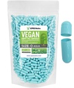 XPRS Nutra Size 0 Empty Capsules - 1000 Count Empty Vegan Capsules - Vegetarian Pills - DIY Vegetable Capsule Filling- Veggie Pill Gel Caps for Do-It-Yourself Supplements (Aqua)