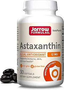 Jarrow Formulas ® Astaxanthin 12 mg, Kosttilskud, Antioxidant Support til immun- og øjenhygiejne, 30 Softgels, 30 dages forsyning
