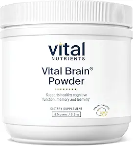 Vital Nutrients Vital Brain Powder D124; Phosphatidylserin, Acetyl- L- Carnitin Brain Supplement D124; Nootrop D124; Sund kognitiv funktion, hukommelse, læring *
