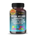 CORTISOL Wellness Magnesium Ashwagandha L-Theanine Phosphatidylserine Rhodiola Rosea Passionflower Lavender Chamomile -150 Capsules