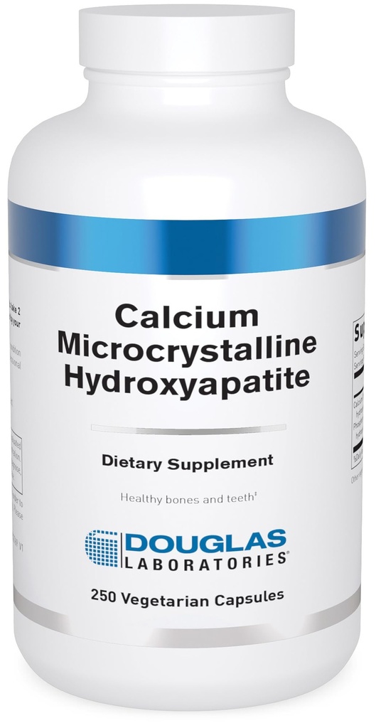 Douglas Laboratories Calcium Mikrokrystallinsk Hydroxyapatit - Tænder og knogler Sundhedsstøtte * - med Calcium & Phosphorus Mikronutrients - Kosttilskud - 250 Vegetariske kapsler