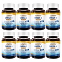 LOVITA 8-Pack Fish Oil Value Bundle - 960 Mini Softgels Total, 2000mg rTG Omega-3, Burpless Enteric-Coated for Brain & Eye Health