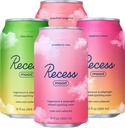 Recess Mood Magnesium & Adaptogen Drikke, Afslapning Drikkevarer, 12 Ounce (Variety Pack, 12 Pack)