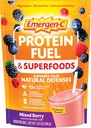 Emergen- C Protein Powder Fuel & Superfoods (16 Servere, blandet berry flavor) Plant-baseret & Vegetar Shake Mix med økologiske superfødevarer, C-vitamin & andre antioxidanter