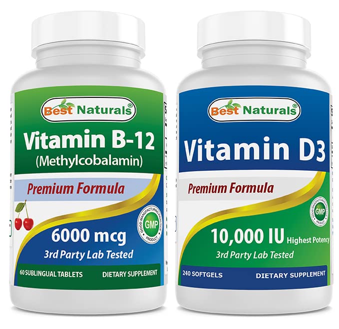 Best Naturals Vitamin B-12 6000 mcg & Vitamin D3 10000 IU