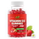 Vitamin D3 5000IU / 10,000IU Gummies for Adults & Kids (120 Count) - Maximum Strength Support for Immune System, Bones & Teeth - Gluten-Free, Non-GMO, Great Tasting Strawberry Flavor - 4 Month Supply