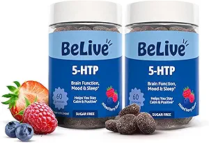 BeLive 5- HTP Gummies - 2 Pack - 120 Ct I 5htp Calming Gummies for Hævede Fokus, Afslapning & Hvile for voksne