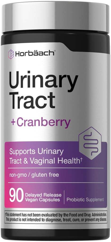 Horbaach Urinary Tract Health for Women | 90 Vegan Capsules | Probiotics and Cranberry for Vaginal Health | Vegan, Non-GMO, Gluten Free Supplement