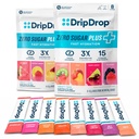 DripDrop Zero Sugar Plus - Sugar Free Hydration Packets - Raspberry Lemonade, Watermelon, Tangerine, Tropical Punch, Strawberry Kiwi, Peach, Cherry Limeade, Wild Berry -16 Sticks