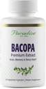 Paradise Herbs Bacopa Extract, Vegan, Non- GMO, Gluten Free, 60 Kapsler