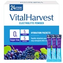 24 Sticks Electrolytes Powder Packets 7 Flavors Sugar Free Hydration Packets Liquid Daily IV Drink Mix, Low Sodium, Grape