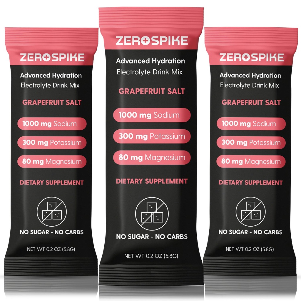 No Sugar Electrolytes Powder Packets | Keto & Fasting Salts Drink Mix | Supplements: The Key Hydration Nutrients Missing from Purified Water | Clean, Grapefruit, Calorie Free | 30 Sticks