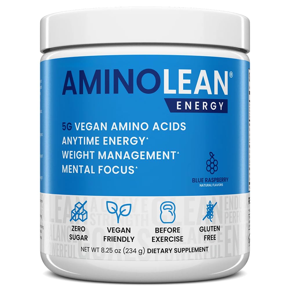 RSP Nutrition AminoLean Pre Workout Powder, Amino Energy & Weight Management with Vegan BCAA Amino Acids, Natural Caffeine, Preworkout Boost for Men & Women, 30 Serv